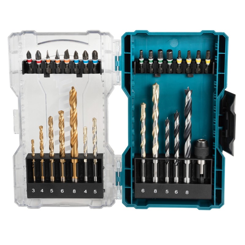 Set di punte da trapano e punte per cacciavite Makita E-07054; 29 unità -  E-07054 - Set di punte da trapano, scalpelli e punte - Punte da trapano,  scalpelli, ugelli, punte del router