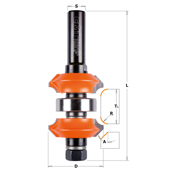 Fraise CMT à rainurer en V 90° - Diamètre 38 mm